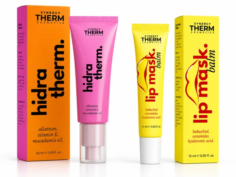 Cremă pentru Față și Decolteu Hidra Therm, 50 ml + Balsam-Mască pentru Buze Lip Mask, 15 ml, Synergy Therm — preț și oferte