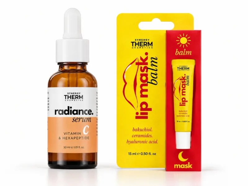 Serum Radiance cu Vitamina C Lipozomală, 30 ml + Balsam-Mască pentru Buze Lip Mask, 15 ml, Synergy Therm — preț și oferte