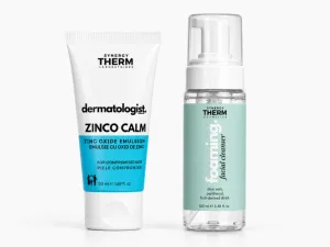 Zinco Calm Emulsie, 50 ml + Spumă de Curățare pentru Față Mini, 100 ml, Synergy Therm