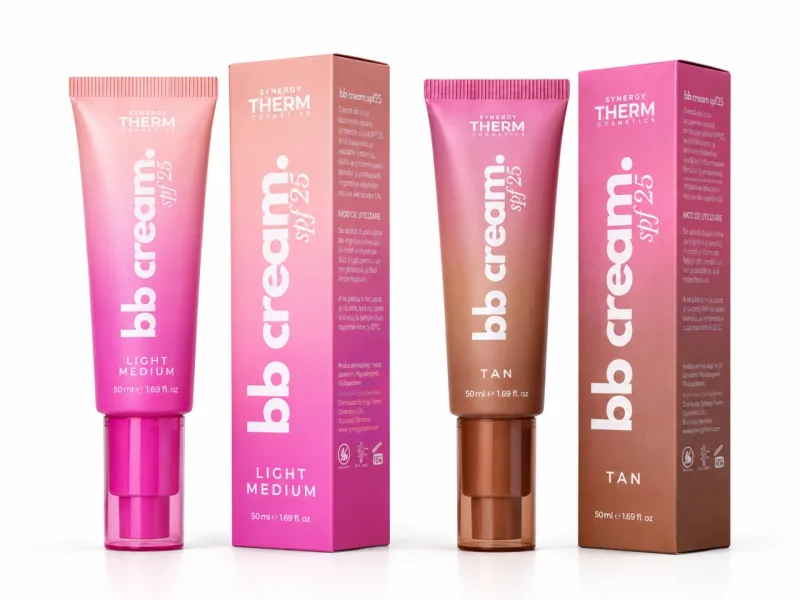 Cremă de Față Colorantă BB Cream Light Medium SPF 25, 50 ml + Cremă de Față Colorantă BB Cream Tan SPF 25, 50 ml, Synergy Therm — preț și oferte