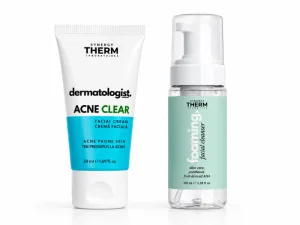 Acne Clear Cremă Anti-Acnee, 50 ml + Spumă de Curățare pentru Față Mini, 100 ml, Synergy Therm