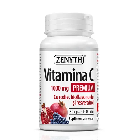 Vitamina C premium, 1000mg, rodie 30 caps. Zenyth — preț și oferte