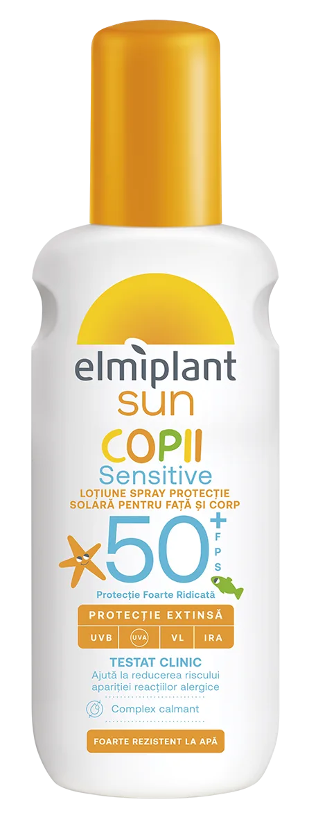 Lotiune pentru copii cu protectie solara SPF50+ Sensitive Sun, 200ml, Elmiplant — preț și oferte