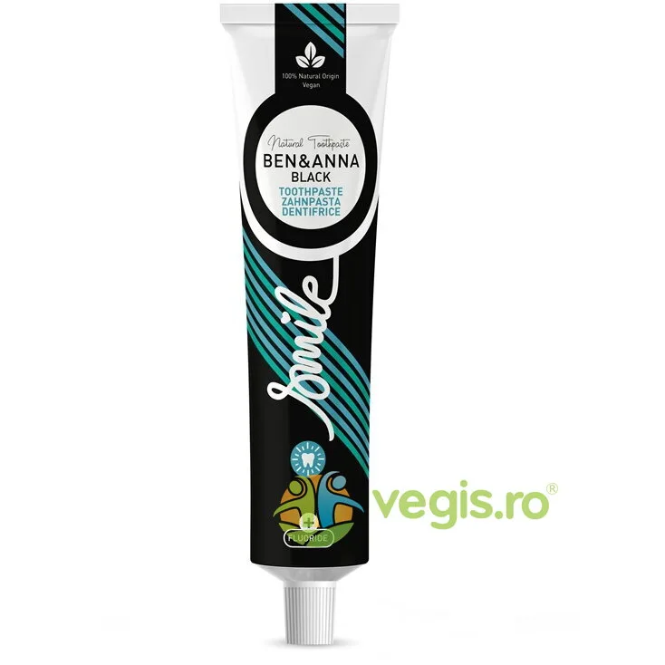 Pasta de Dinti Black cu Fluor Tub 75ml Ben&Anna — preț și oferte