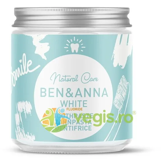 Pasta de Dinti White cu Fluor Borcan 100ml Ben&Anna — preț și oferte