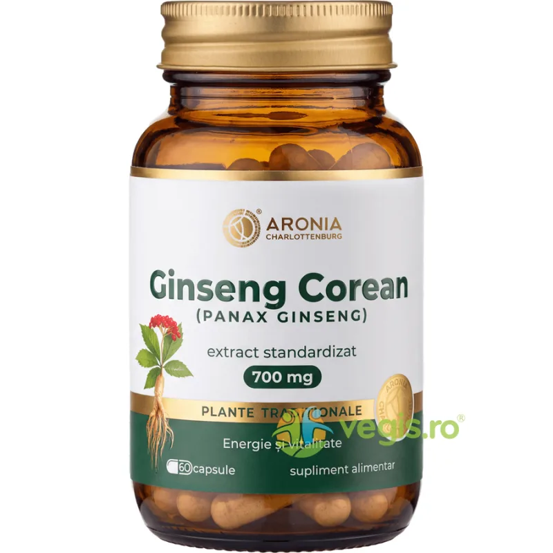 Ginseng Coreean (Panax Ginseng) 700mg 60cps Aronia Charlottenburg — preț și oferte