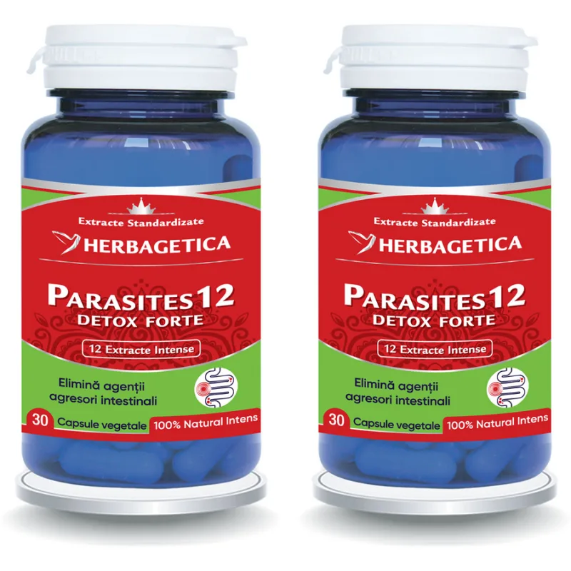 Pachet Parasites 12 Detox Forte 30cps+30cps HERBAGETICA — preț și oferte
