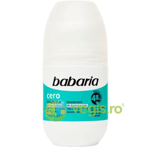 Deodorant Roll-On pentru Piele Sensibila fara Aluminiu si fara Alcool Cero 50ml BABARIA — preț și oferte