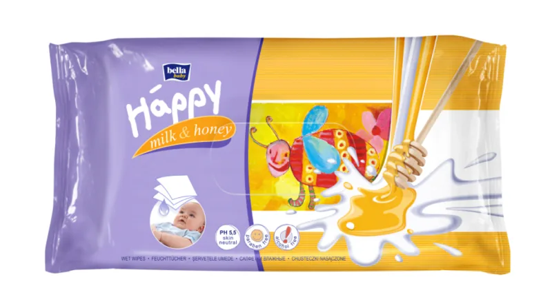 Servetele umede Happy Milk & Honey, 64 bucati, Bella Baby — preț și oferte
