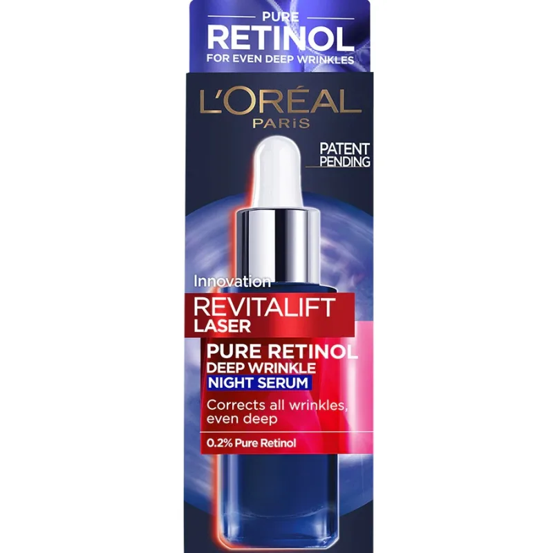 Ser antirid de noapte imbogatit cu 0.2% retinol pur Revitalift Laser, 30ml, L'Oreal Paris — preț și oferte