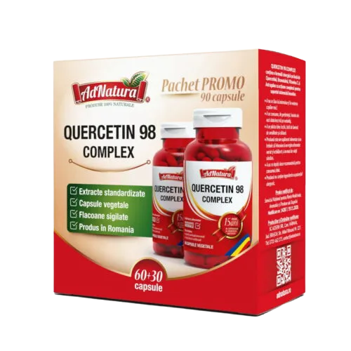 Pachet Complex Quercetin 98, 60 + 30 capsule, AdNatura — preț și oferte