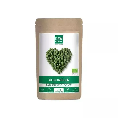 Chlorella ecologica 125g, 250 tablete, Rawboost — preț și oferte