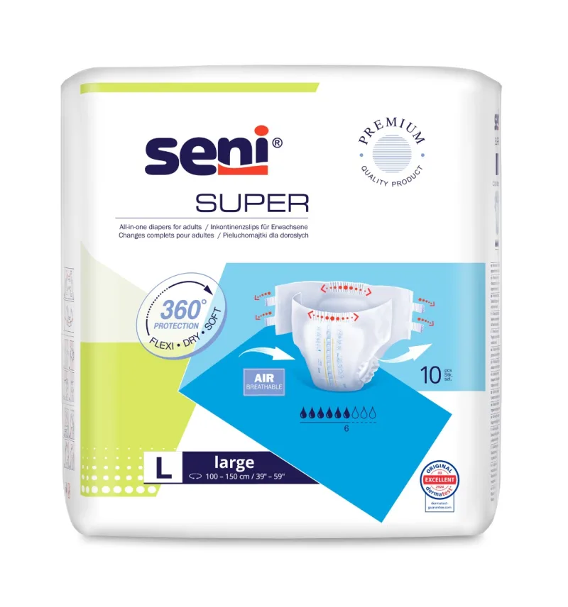 Scutece pentru adulti Super Seni Large, 10 bucati, Seni — preț și oferte