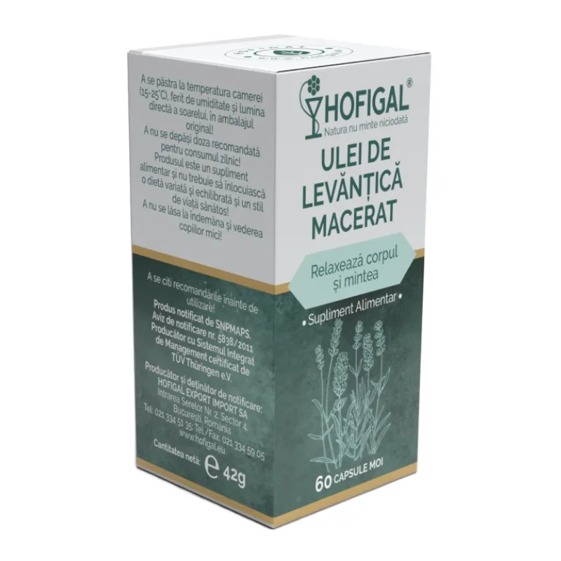 Ulei de Levantica macerat, 60 capsule moi, Hofigal — preț și oferte