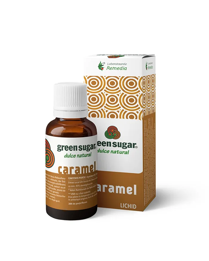 Indulcitor lichid cu aroma de caramel Green Sugar, 50ml, Laboratoarele Remedia — preț și oferte