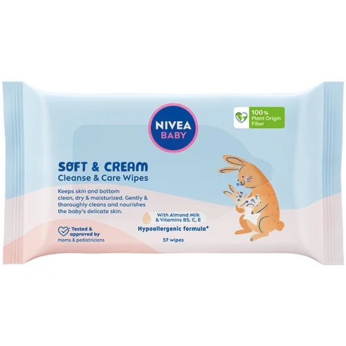 Servetele umede pentru bebelusi Soft & Cream Baby, 57 bucati, Nivea — preț și oferte