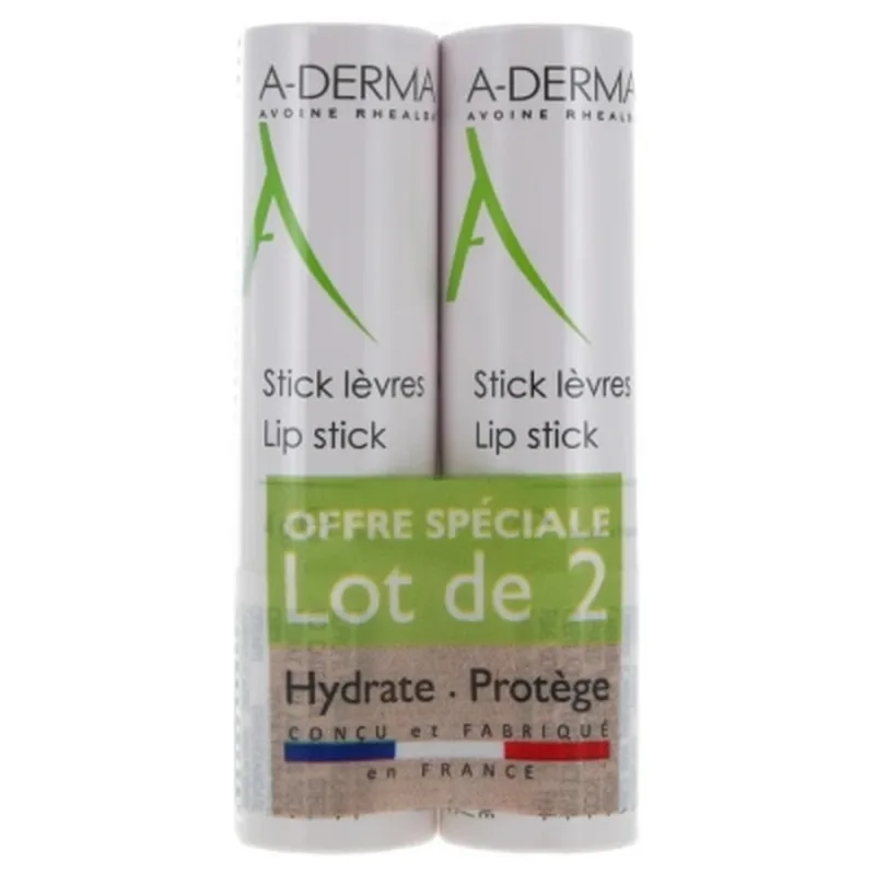 ADERMA Stick de buze hidratant, 2 x 4 g - pentru buze uscate si iritate — preț și oferte