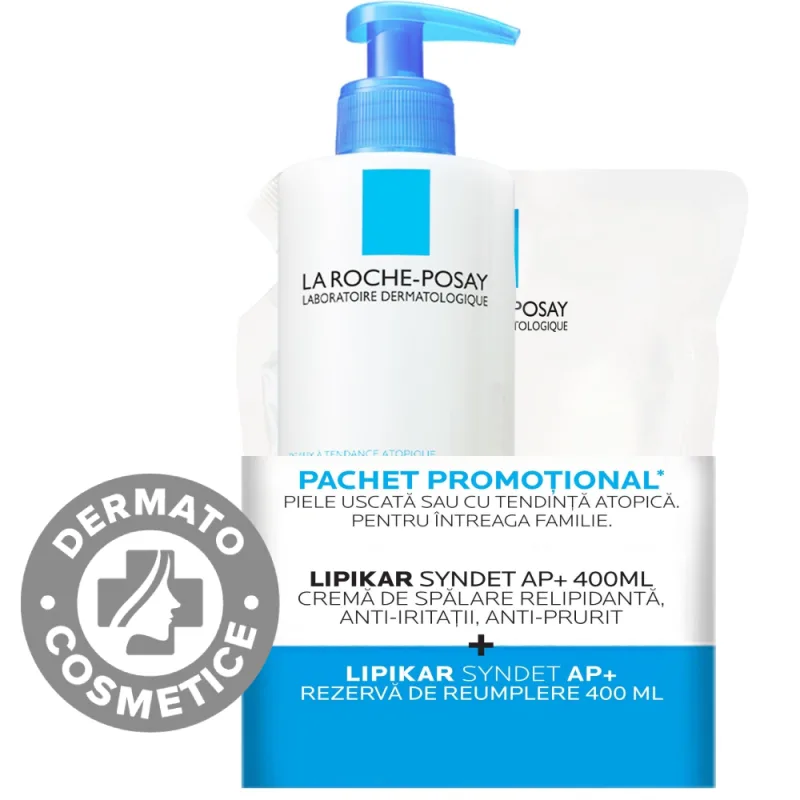 Lipikar Syndet AP+ 400ml + Rezerva Lipikar Syndet AP+ 400ml, La Roche-Posay — preț și oferte