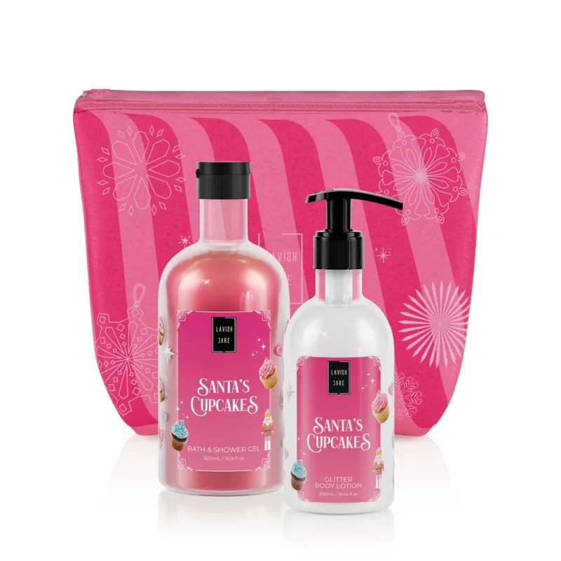 Pachet Gel de dus 500ml + Lotiune de corp 300ml Santa's Cupcake, Lavish Care — preț și oferte