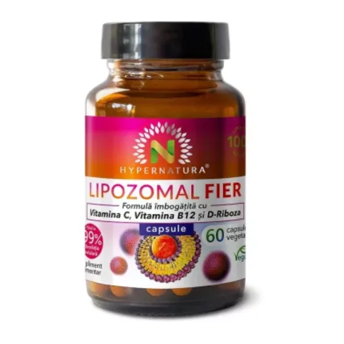 Lipozomal Fier+Vit C+B12+D-Riboza, 60 capsule, Hypernatura — preț și oferte