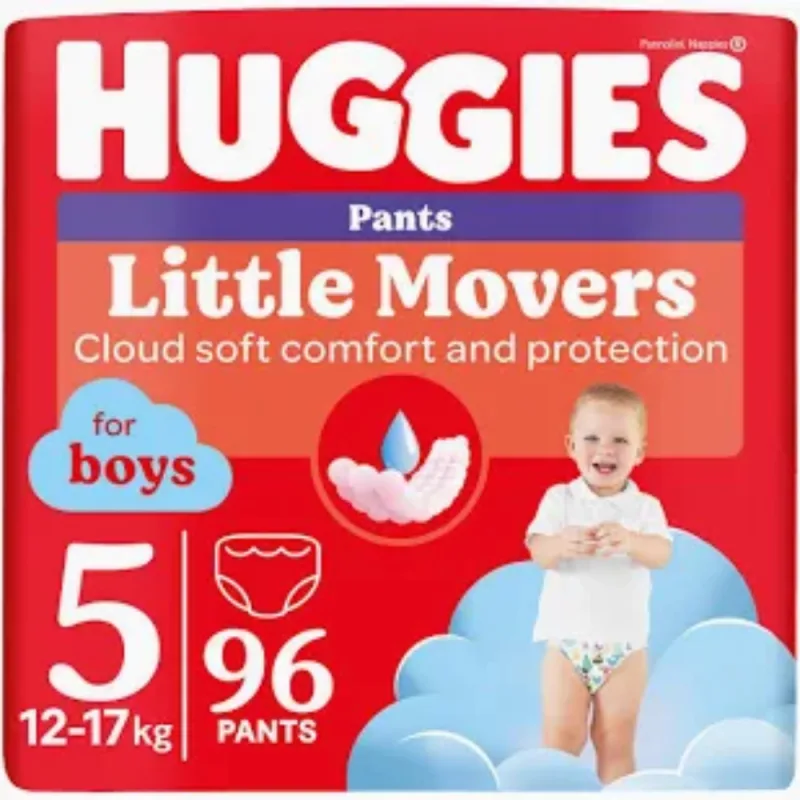 Scutece chilotel Little Movers Pants Mega Marimea 5 pentru baieti 12-17 kg, 96 bucati, Huggies — preț și oferte