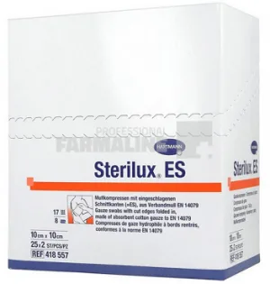 Hartmann Sterilux ES comprese din tifon 10 cm x 10 cm 25 bucati