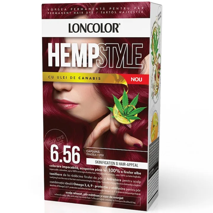 Vopsea de par permanenta HempStyle Nr. 6.56, 110ml, Loncolor — preț și oferte