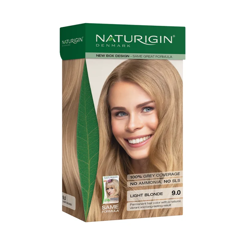 Vopsea de par Light Blonde 9.0, 115ml, Naturigin — preț și oferte