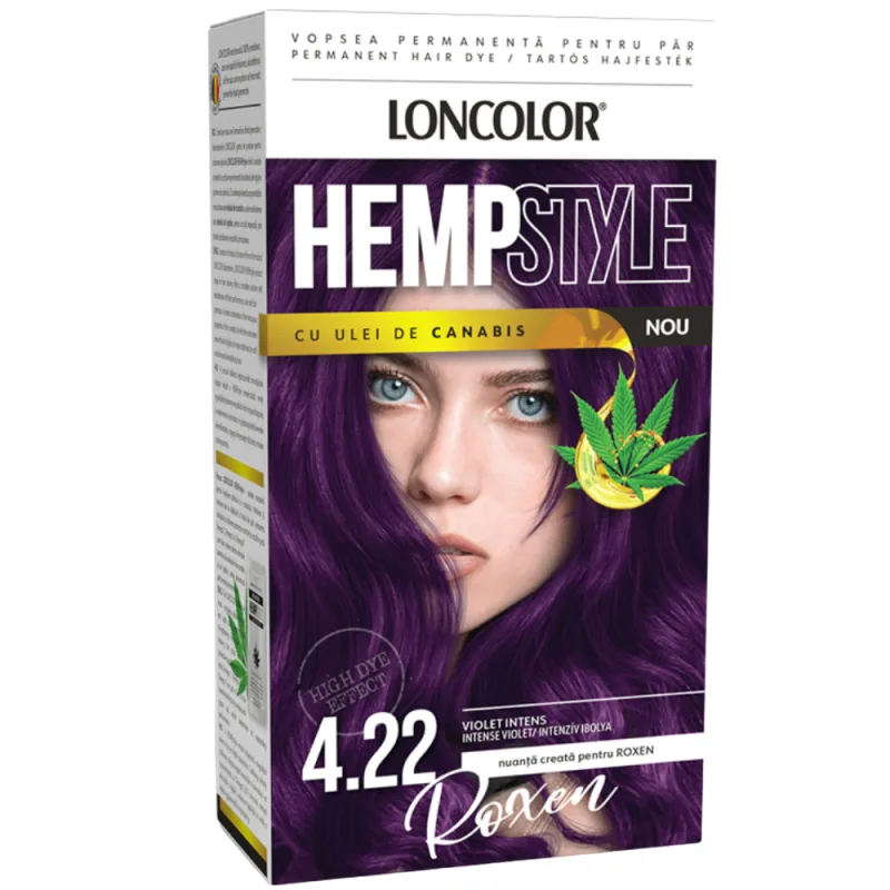 Vopsea de par permanenta Hempstyle Nr. 4.22, 110ml, Loncolor — preț și oferte