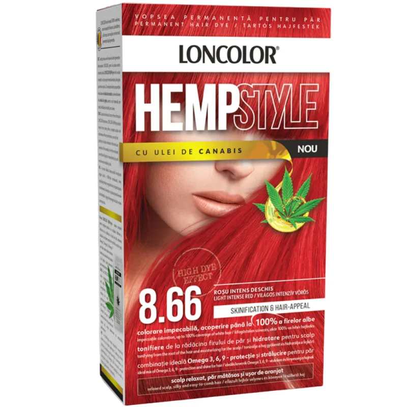 Vopsea de par permanenta Hempstyle Nr. 8.66, 110ml, Loncolor — preț și oferte