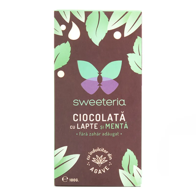 Ciocolata cu lapte si menta, 100 g, Sweeteria — preț și oferte