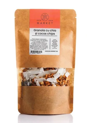 Granola cu Chia și Cocos Chips, 400 g, Bio-Market