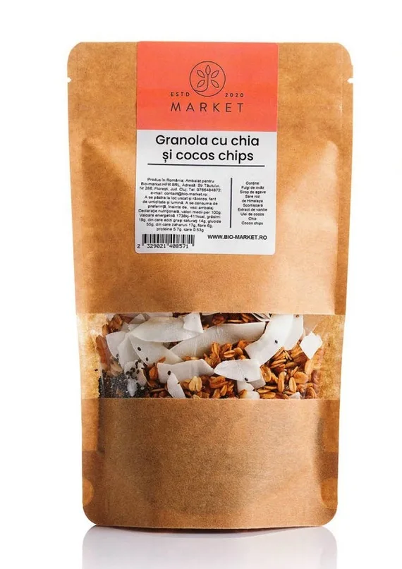 Granola cu Chia și Cocos Chips, 400 g, Bio-Market — preț și oferte