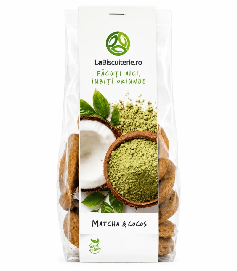Biscuiți Vegani cu Matcha și Cocos, 140 g, LaBiscuiterie — preț și oferte