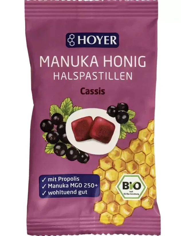 Dropsuri cu Propolis, Coacăze și Miere de Manuka 250+ Bio, 30 g, Hoyer — preț și oferte