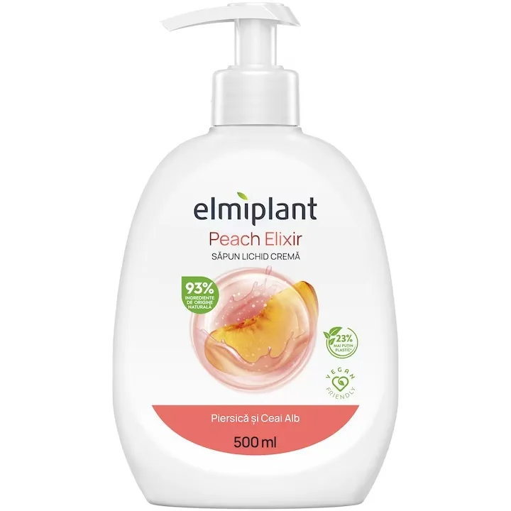 Sapun lichid cu piersica si ceai alb Peach Elixir, 500ml, Elmiplant — preț și oferte