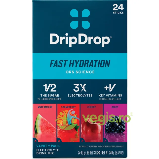 Hidratare Avansata cu Electroliti, Vitamine si Minerale Diverse Arome 24 x 10g DRIPDROP HYDRATION — preț și oferte