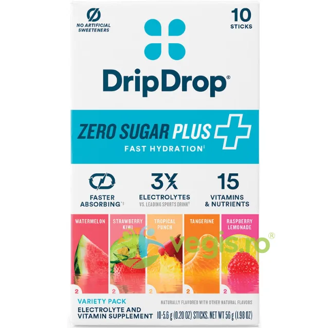 Hidratare Avansata fara Zahar, cu Electroliti si 15 Vitamine 10 x 5.6g DRIPDROP HYDRATION — preț și oferte