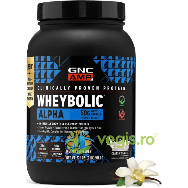 Proteinad in Zer cu Aroma de Vanilie Amp New Wheybolic Alpha 911.3g GNC — preț și oferte