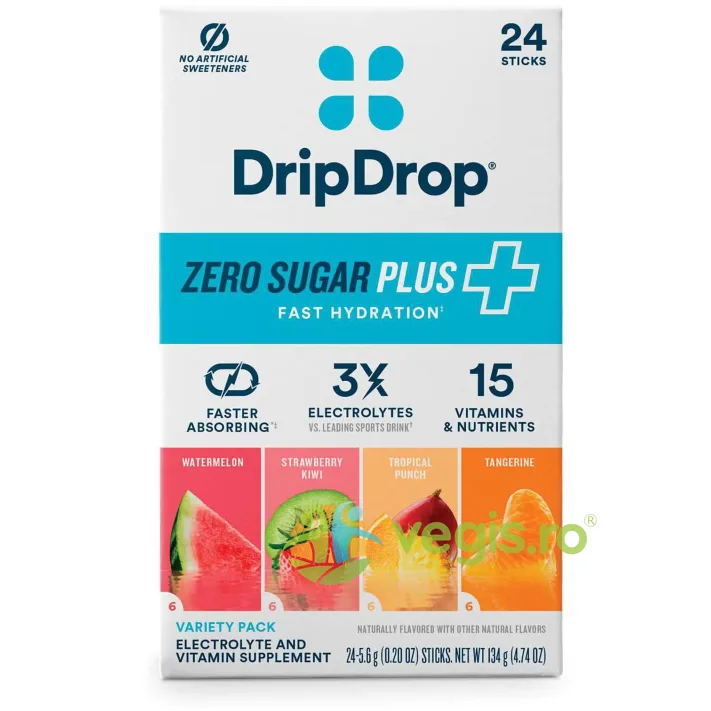 Electroliti fara Zahar cu Absorbtie Rapida, Diferite Arome 134g DRIPDROP HYDRATION — preț și oferte