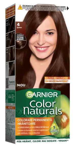Vopsea de par permanenta Color Naturals 4 Saten, 112ml, Garnier