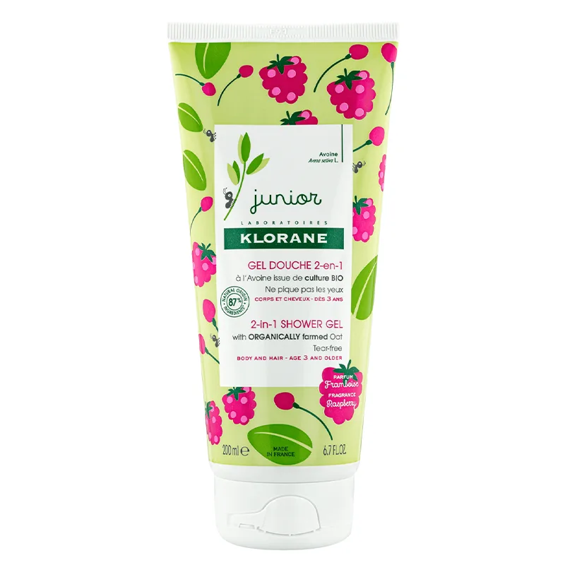 Gel de dus par si corp cu aroma de zmeura, Junior, 200ml, Klorane — preț și oferte