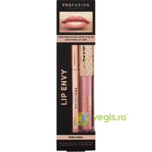 Set Lip Envy Pink Aura: Luciu de Buze Ultra Neted si Lucios 3.5ml + Creion de Buze cu Finish Satinat 0.3g