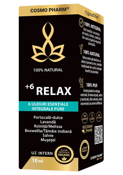 Mix de uleiuri esentiale integrale +6 Relax, 10ml, Cosmopharm — preț și oferte