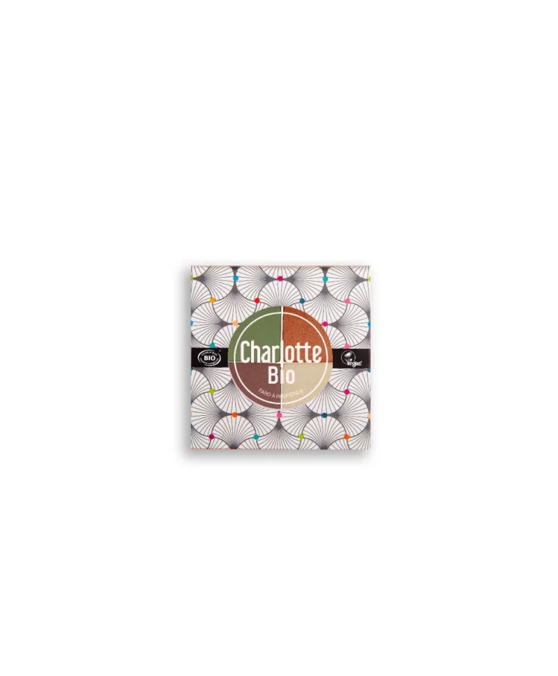 Fard bio pentru pleoape paleta in 4 culori cu Acid Hialuronic si Castravete Vegetal, 5.6g, Charlotte Bio — preț și oferte