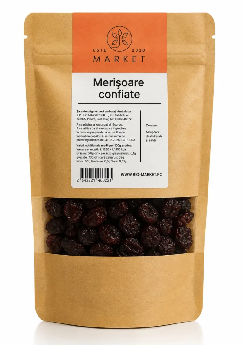 Merișoare confiate, 250 g, Bio-Market — preț și oferte