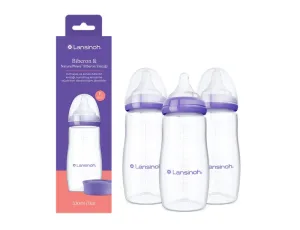 Biberoane cu Tetină Flux Rapid NaturalWave, +6 luni, 3 x 330 ml, Lansinoh