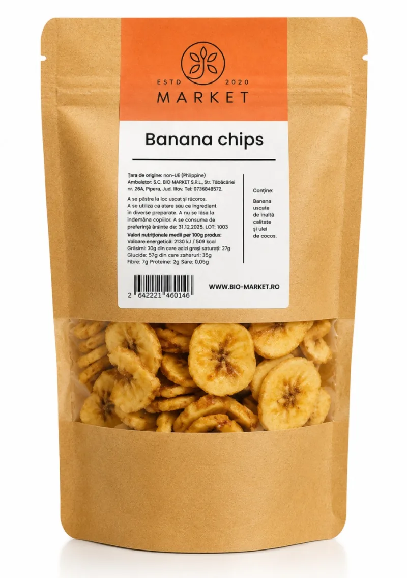 Banana chips 500g, Bio-Market — preț și oferte
