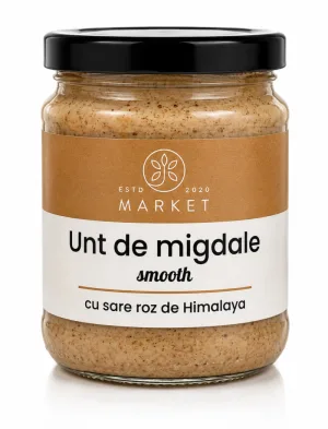 Unt de migdale usor sarat cu sare roz de Himalaya, 170g, Bio-Market