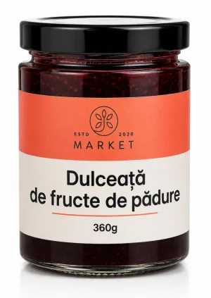 Dulceață de fructe de pădure fără zahăr, 360 g, Bio-Market